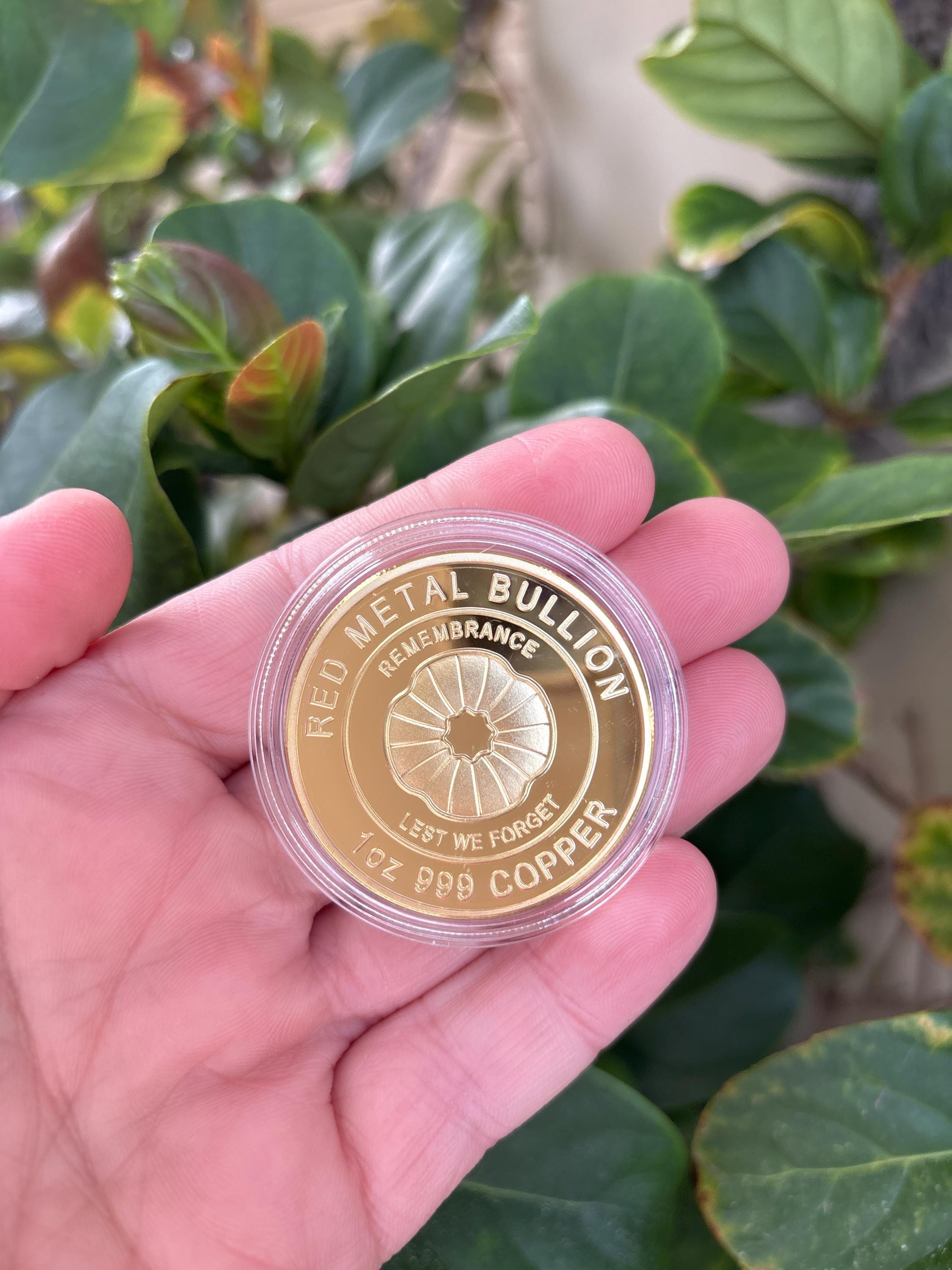 1oz 24k Gold Plated 999 Copper Bullion Coin "Remembrance by RMB"
