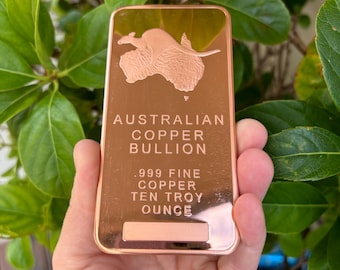X-LARGE 10oz 999 Copper Bullion Bar "ACB - Australian Copper Bullion"