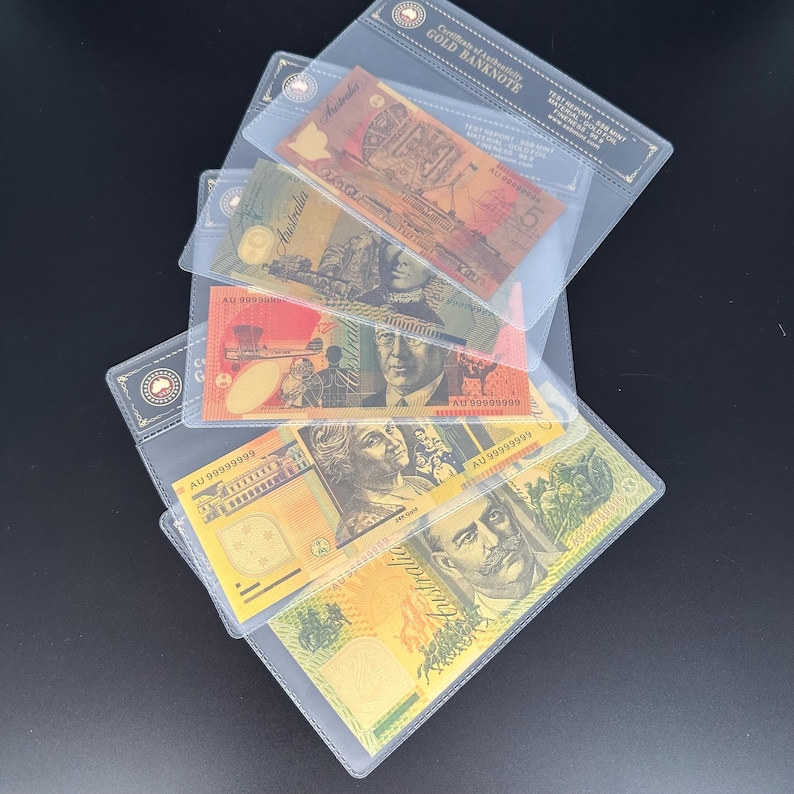 Full Set of Gold Banknotes - Set of 5 X Australian Modern Notes in COA ...