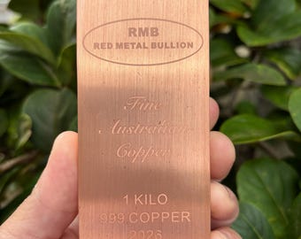 Massive 1 Kilo 999 Copper Bullion Bar "RMB Investment Grade Bar" - Genuine Fine Copper - Guaranteed