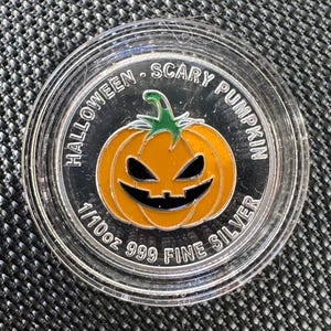 SSB Mint Australia 1/10oz Pure 999 Silver Bullion Coin - Halloween Scary Pumpkin