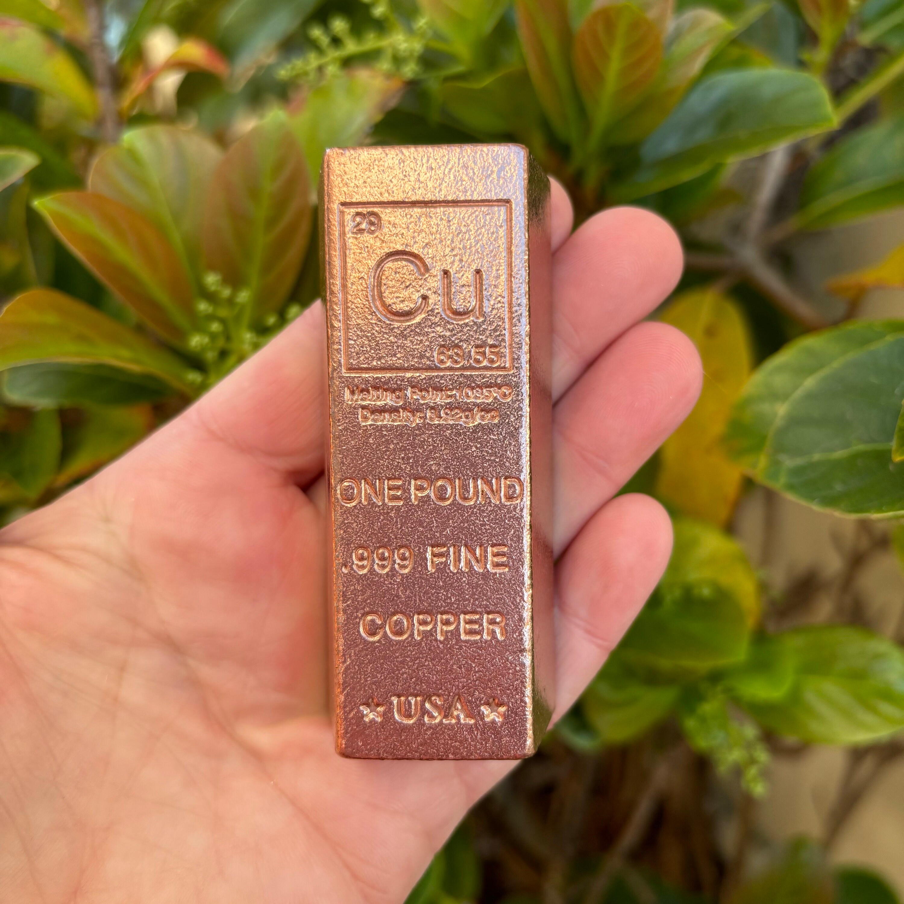 X-large Truncated 1 Pound Copper Bar - Made in USA With Pure