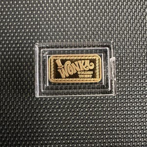WONKA GOLDEN TICKET - 1 Gram Gold Plated Silver Bar - 999 Silver Bullion Bar In Capsule (Limited Edition) Made In U.S.A
