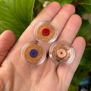 Set Of 3 x 1/10oz 999 Copper Bullion Coins "Poppy Remembrance Coins By RMB"