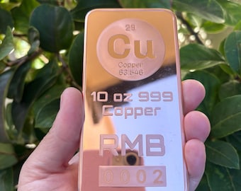 10oz Germania Mint Copper Bar – .9999 Fine Cast Bullion – Premium