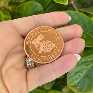 1oz 999 Copper Bullion Coin &quot;Year Of The Rabbit by RMB&quot;
