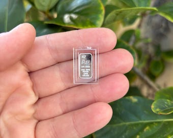 Lingote de plata pura 999 de 1 gramo con símbolo elemental de la Ag - Fabricado por SPM