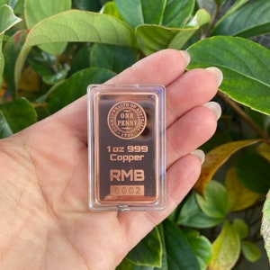1oz 999 Copper Bullion Bar &quot;1930 PENNY by RMB&quot;