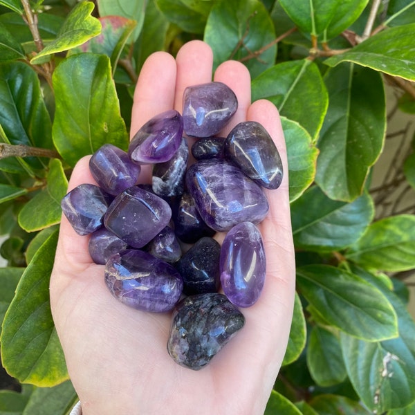 Amethyst Tumble Stones - Polished Gemstones 200 Gram Pack & Meaning Card