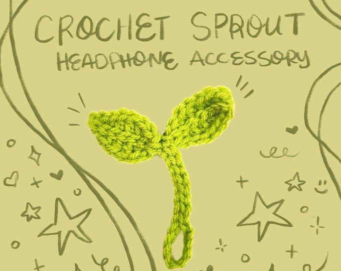 Cute Crochet Sprout Headphone Accessory