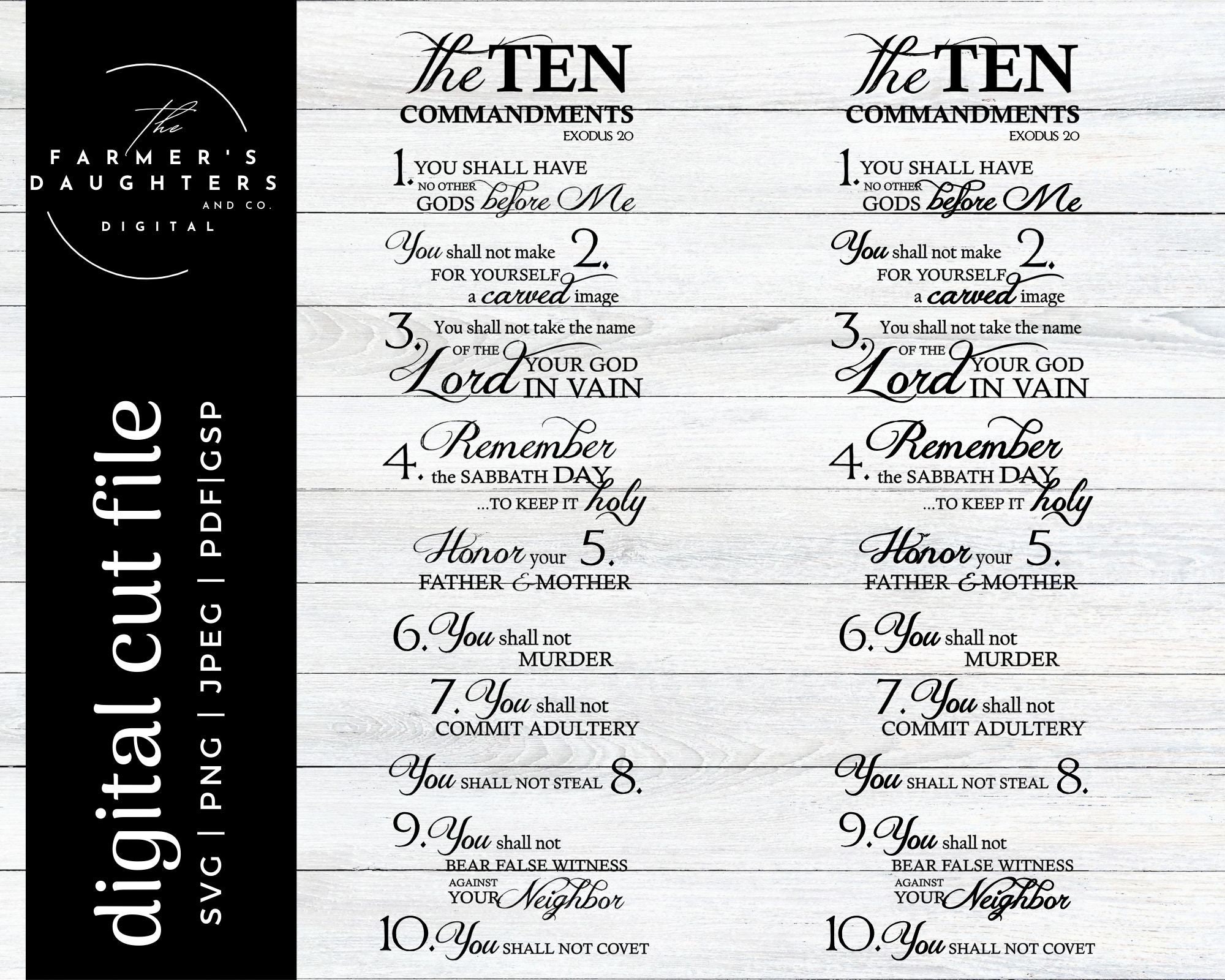 First Commandment Free Svg 10 Commandments SVG | Bible Verse Svg | Christian Svg| Religious Wall ...
