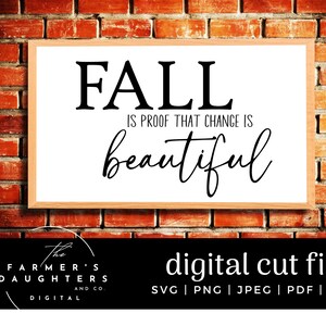 L'autunno è la prova che il cambiamento è bello SVG/ Fall Sign SVG /Fall Saying Svg/ Fall Cut File/ Fall Design/Fall Silhouette Cut File/ Autumn File