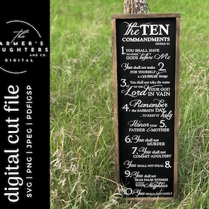 10 Gebote SVG | Bibelvers SVG | Christliches SVG| Religiöse Wanddekoration | Exodus 20 Schriftstelle| Zehn Gebote Digitaler Download