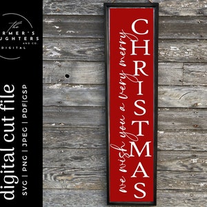 Le deseamos una muy Feliz Navidad SVG - Caminando en un País de las Maravillas de Invierno SVG, Signo de Navidad svg, Archivo de Corte de Navidad, Porche de Navidad más delgado