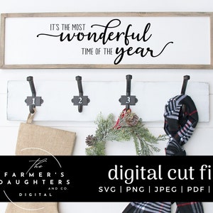 It&#39;s The Most Wonderful Time of the Year SVG, Christmas Sign svg, Christmas svg,  Cricut Cut File, Silhouette Cut File
