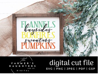 Flanel vreugdevuren pompoenen Hayrides truien SVG| Val teken SVG | Val offerte SVG | Val zeggen Svg| Hallo herfst Cricut gesneden bestand| Fall Vibes SVG