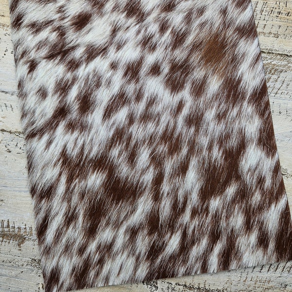 Brown and White Speckled Cowhide Sheets, Cowhide Precuts, Cowhide for Crafting, Leather for Earring Makers, Cowhide Sheets, Leather Sheets