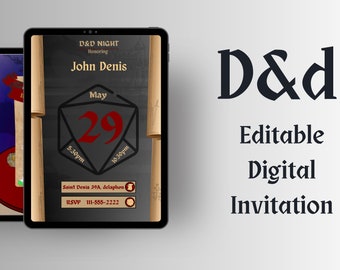 Game night invitation D & D