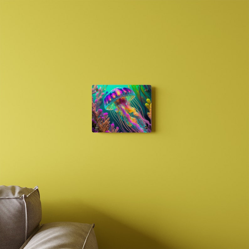 Iridescent Neon Jellyfish Acrylic Wall Art Etsy