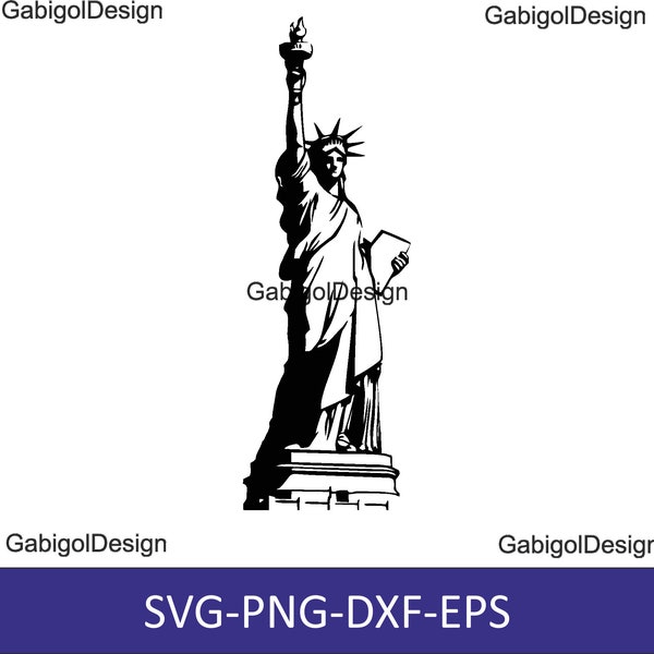 Statue of Liberty United States of America Landmark Icon Clipart Digital Download SVG EPS PNG