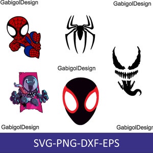 Spider SVG Bundle, Venom SVG Bundle Spider Svg Cut Files for Cricut, Spider Clipart, Spider Silhouette