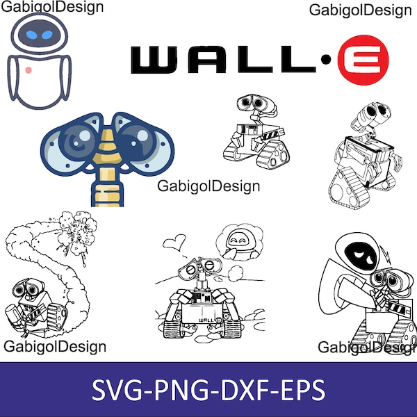 Wall-E Vector SVG, WALL-E Svg, Disneyland Ears SVG Vector in Svg Png Jpg Pdf format instant download, layered cut file