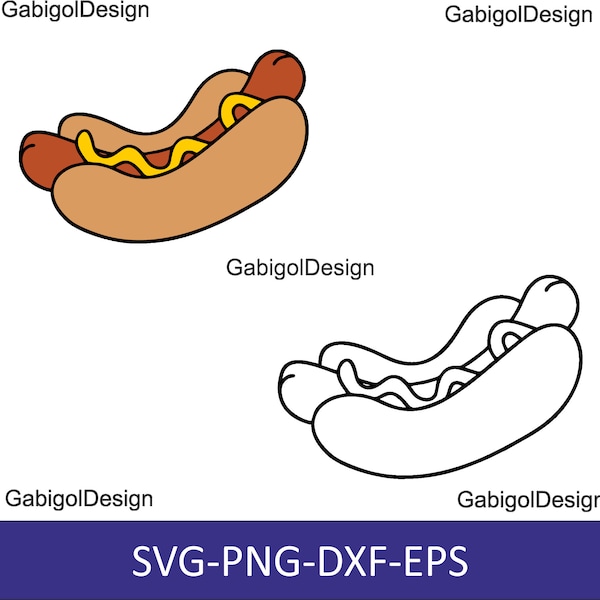 Hot Dog SVG, Hot Dog Cut File, Hot Dog Clipart, Hot Dog Download, Digital Download, Instant Download