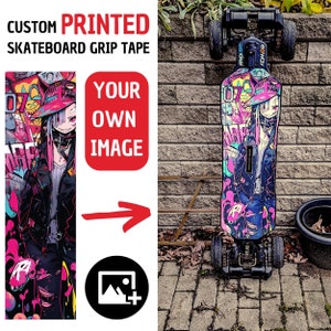 Longboard Custom Skateboard Grip Tape Printed With Colors - Design Yours