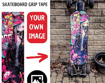 Longboard Custom Skateboard Grip Tape Printed With Colors - Design Yours