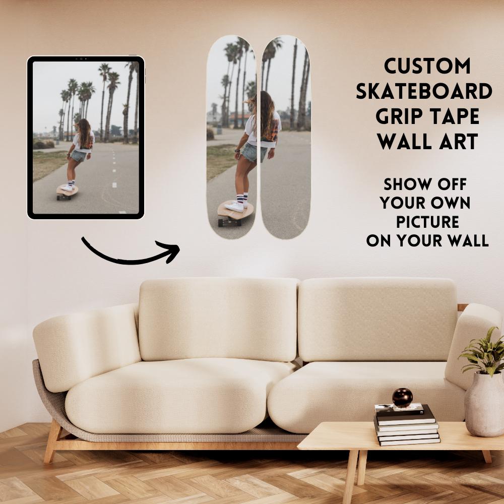 Skateboard Personnalisé Mur Art - Personnalisation De Grip Tapes Imprimés Sur Une Planche Skateboard | 2 Planches