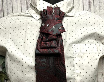 Refashioned Gothic Necktie Necklace.