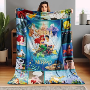 The Little Mermaid Blanket Soft/Blanket Home Decoration Sofa/Blanket Bedding Living Room/The Little Mermaid Characters Blanket Decor OGTT59