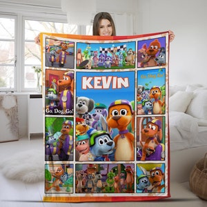 Personalized Go Dog Go Blanket/Go Dog Go Blanket/Baby Blanket/Custom Blanket with Name/Go Dog Go/Birthday Gift/Cartoon Blanket OGTT54