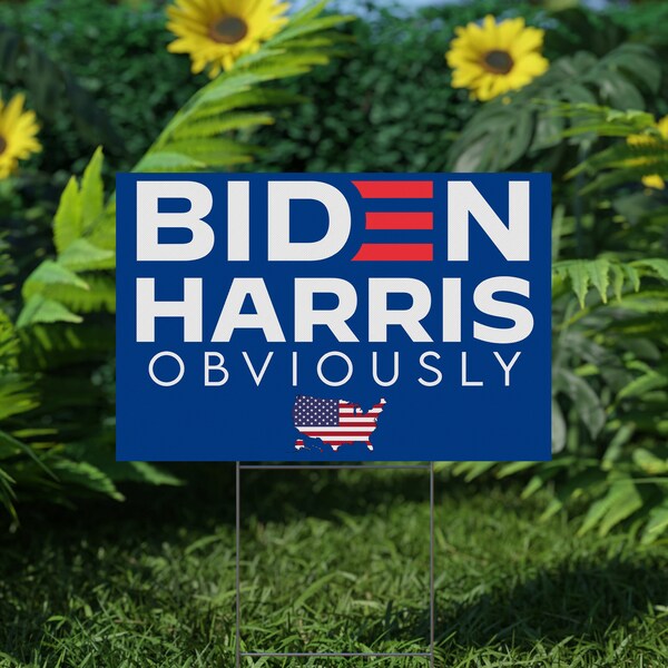 Biden Harris Obviously 2024 Biden Harris Yard Sign Biden 2024 Sign Vote Democrat Yard Sign for Biden Harris 2024 President Sign E2G423