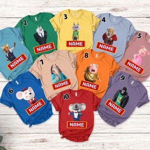 Personalized Sing Pig Group Shirt, Group Matching Shirt,Sing Movie Cartoon Personalized Birthday Tee For Kids Boys Girls,Sing 2 Movie SJY513