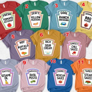 Group Condiment Matching Shirt,Group Halloween Costume, roup Party Shirt,Condiment Costume,Matching Team,Matching Family Costume U-25052316