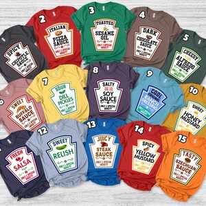 30+ Group Condiments Shirts, Matching Condiment Halloween Costume Party Shirt, 2024 Halloween Family Costume Tshirt UM2320
