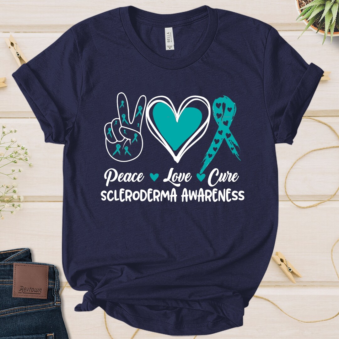 Peace Love Cure Scleroderma Awareness Shirt, Scleroderma Support Shirt ...
