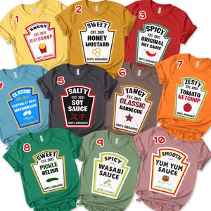 Group Condiments Shirts, Matching Condiment Halloween Costume Party Shirt, 2022 Softball Tournament Tshirt, Ketchup Ranch K-26072207