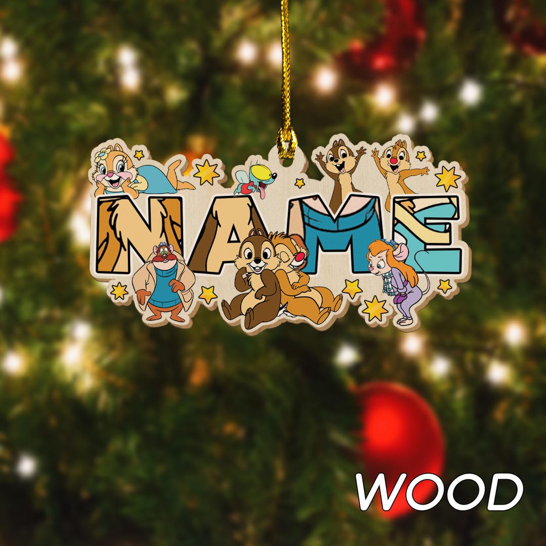 Personalized Chip and Dale Christmas Ornament/chip N Dale Ornament/chip