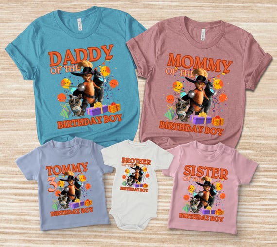 Custom Puss in Boots Family Birthday Shirt Puss in Boots the Last Wish Shirt Puss in Boots Birthday Cat Lover Birthday UL1O15 Etsy Canada