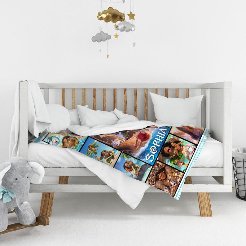 Custom Moana Fleece Blanket, Moana and Maui Blanket, Princess Moana