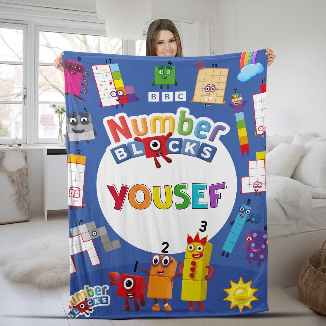 Custom Numberblocks Blanket, Personalized Numberblocks Fleece Blanket ...