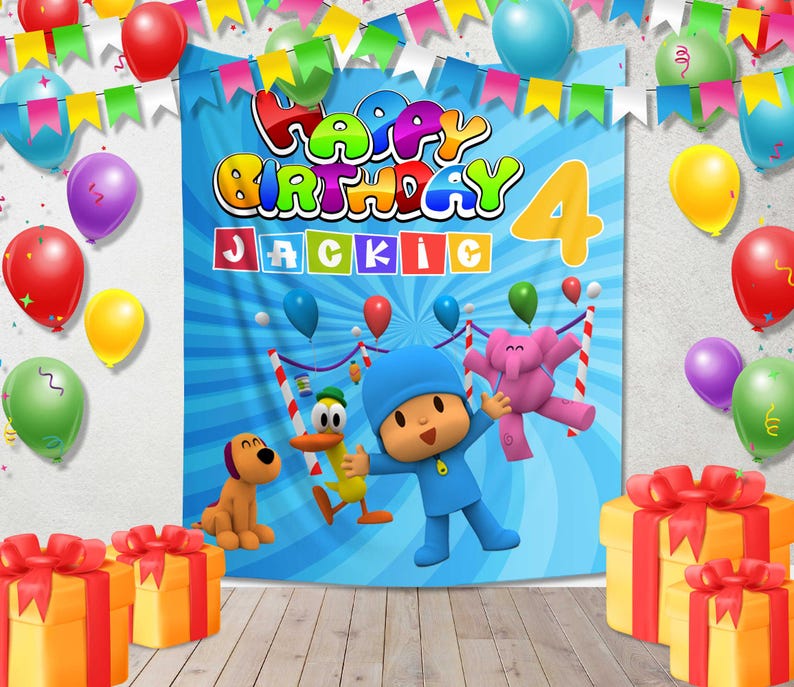 Pocoyo Birthday Banner, Party Decorations, Personalized Banner, Pocoyo
