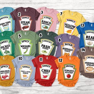 Group Condiments Shirts/Matching Condiment Halloween Costume Shirt/Ketchup And Mustard Shirts/Halloween Costume/Condiments Group OFUT14