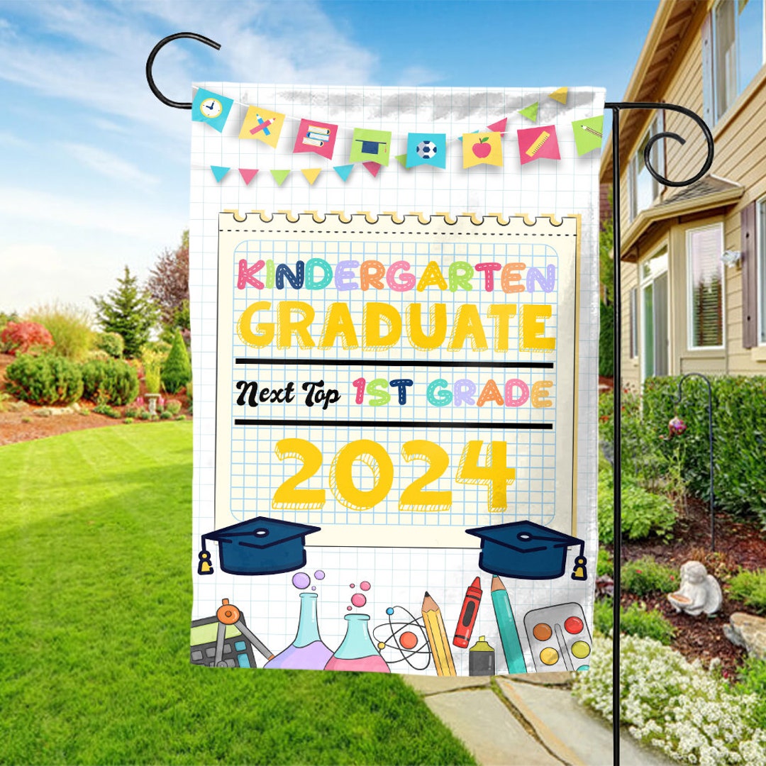 Kindergarten Graduation Garden Flag Class of 2024 Preschool Prek ...