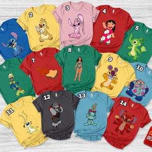 Lilo and Stitch All Characters Shirt, Ohana Group Disney Tee, Stitch Angel Jumba Pleakley Graphic Shirt, Cute Cartoon Family Shirt UNYK13