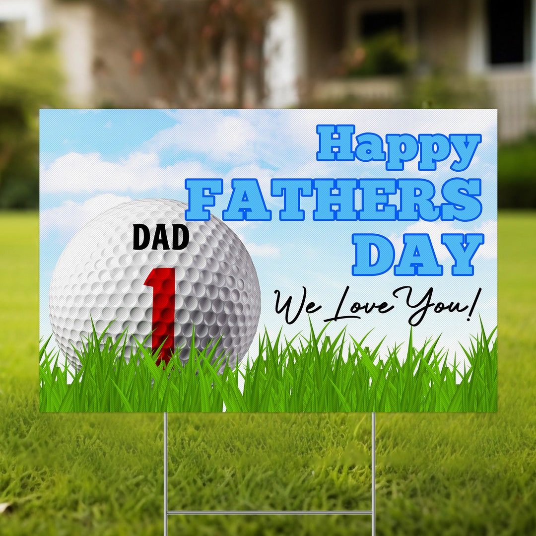 Happy Fathers Day Golf Edition Yard Sign, Corrugated Indoor/outdoor ...
