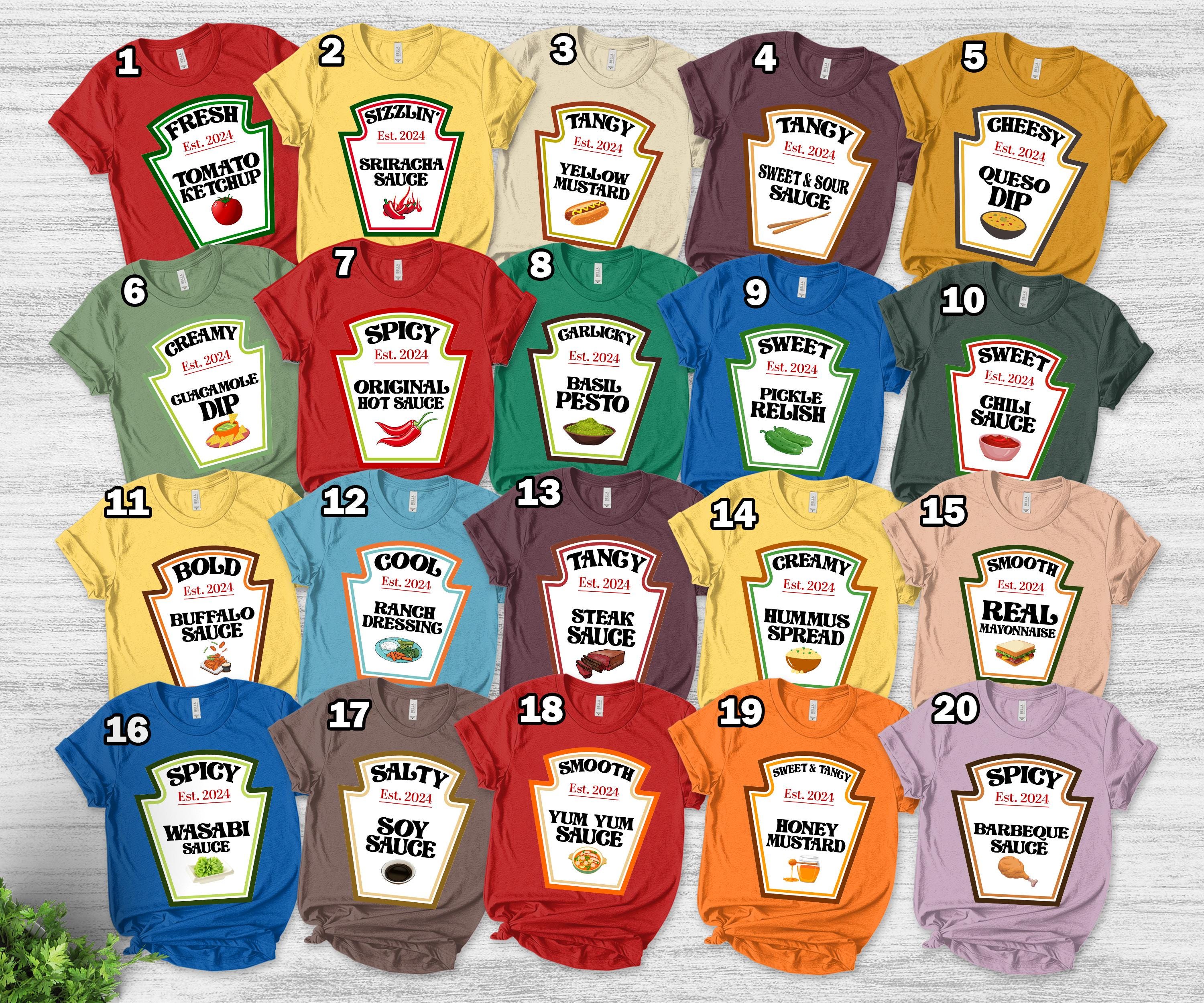 Condiments Halloween Costume Shirt, Ketchup Relish Mustard Mayo Sriracha Costume, Condiments