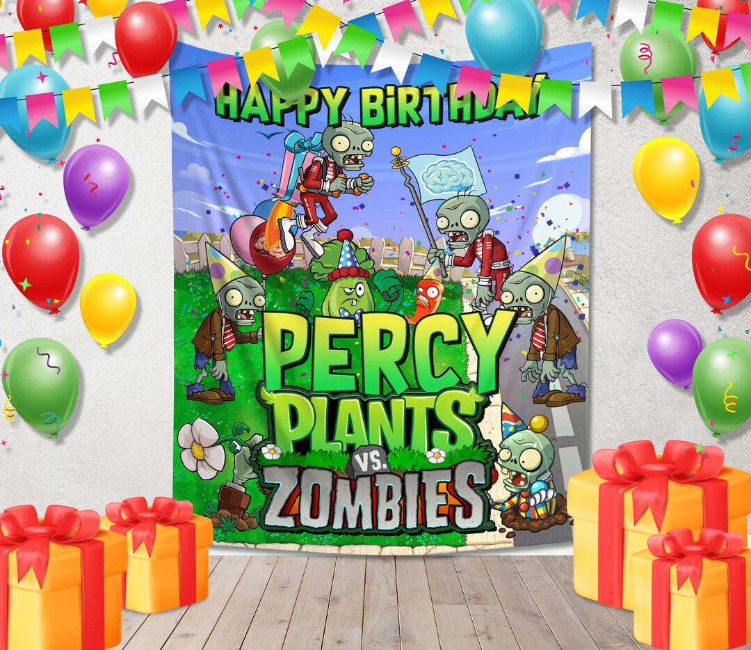 Personalized Plants Vs Zombies Birthday Banner, Custom Name and Age ...